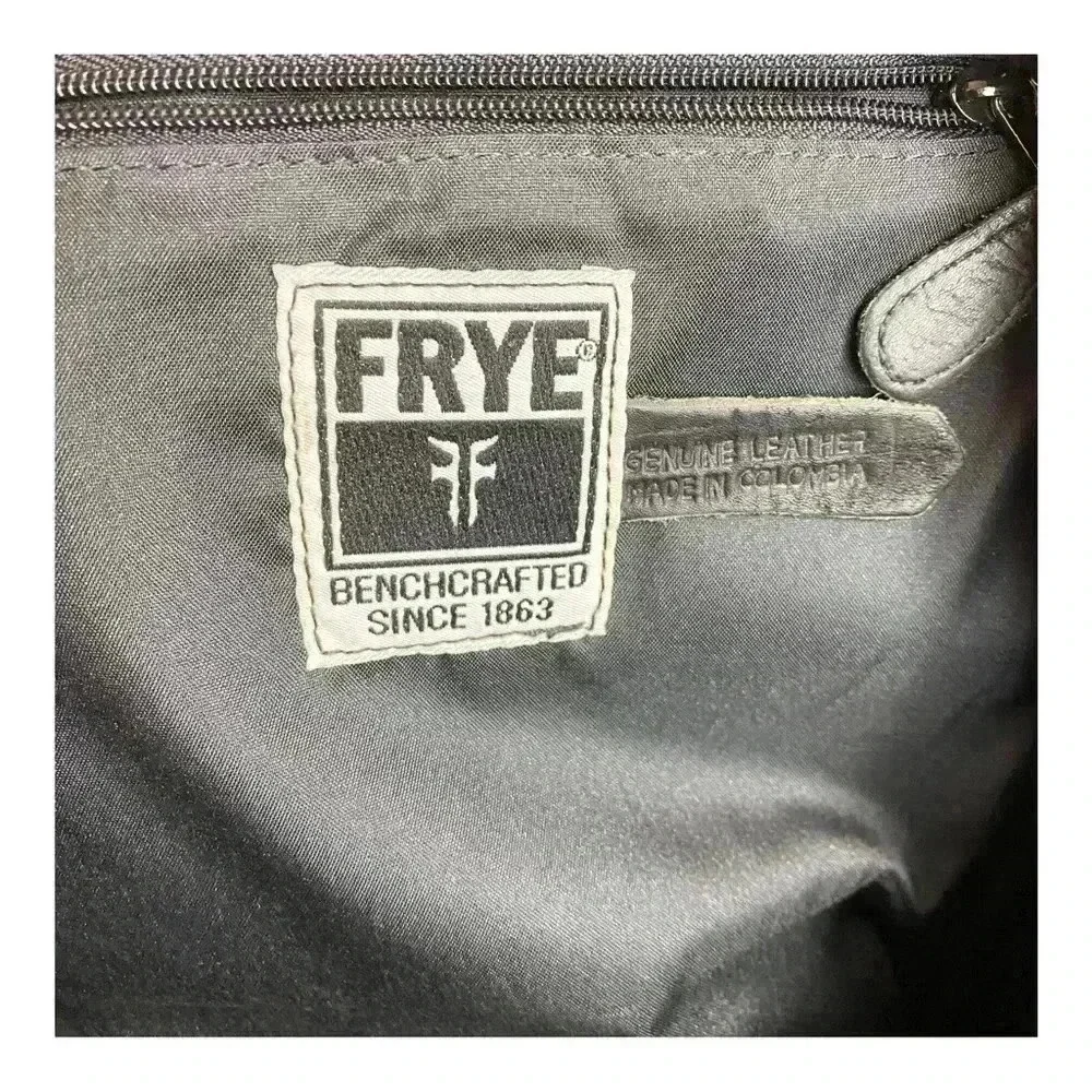 Frye black leather backpack commuter bag travel natural distressed biker school